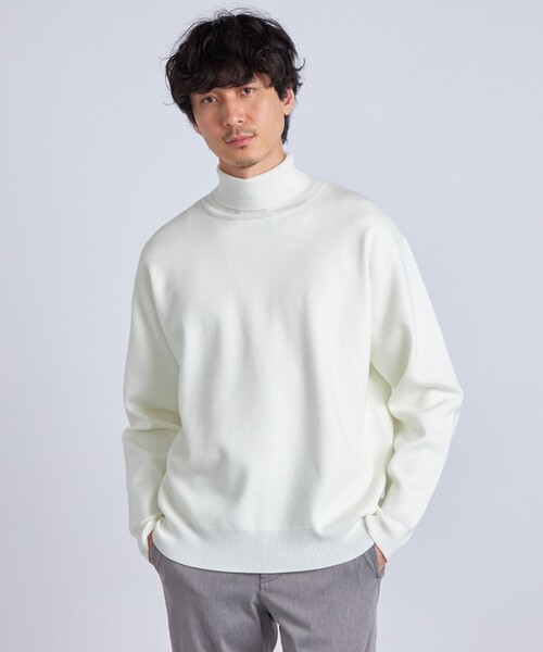 SHIPS any（シップス エニィ）の「SHIPS any: 【ウォッシャブル】 ミラノリブ タートルネック ニット◇（ニット/セーター・メンズ・ブラック/ライトブラウン/ナチュラル/ブルー系その他/マスタード・SMALL/MEDIUM/LARGE/X-LARGE）」の6枚目の写真