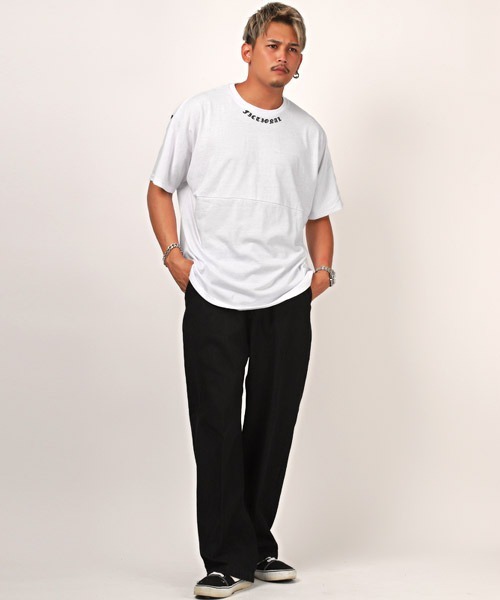 LUXSTYLE（ラグスタイル）の「バックロゴ半袖BIGTシャツ×無地ロンTアンサンブル（アンサンブル・メンズ・ホワイト×ブラック/ブラック×ホワイト・L/M）」の8枚目の写真
