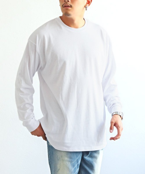 LUXSTYLE（ラグスタイル）の「バックロゴ半袖BIGTシャツ×無地ロンTアンサンブル（アンサンブル・メンズ・ホワイト×ブラック/ブラック×ホワイト・L/M）」の14枚目の写真