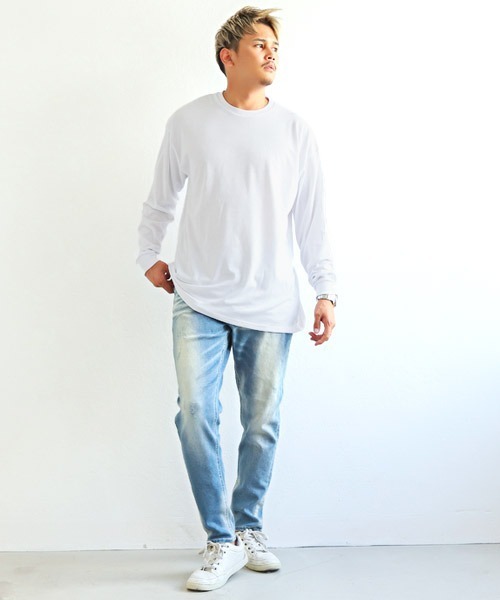LUXSTYLE（ラグスタイル）の「バックロゴ半袖BIGTシャツ×無地ロンTアンサンブル（アンサンブル・メンズ・ホワイト×ブラック/ブラック×ホワイト・L/M）」の15枚目の写真