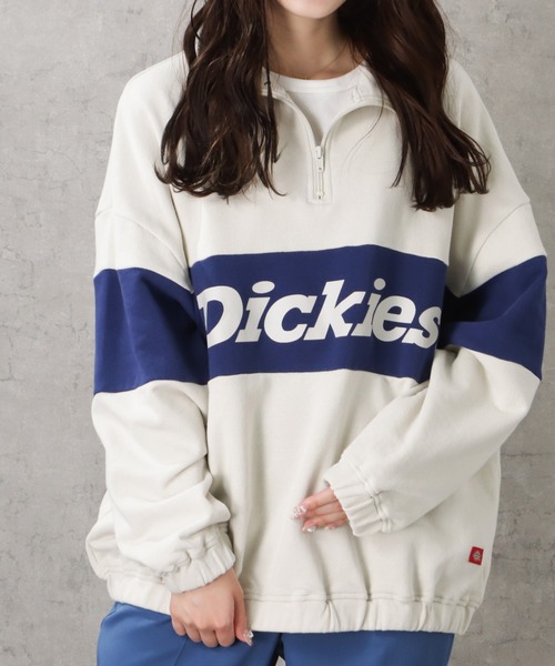 Dickies(ディッキーズ)の「Dickies ディッキーズ 裏毛ハーフジップスウェット(スウェット・レディース・アイボリー/グリーン/グレー/ブラック×グレー・フリー)」の4枚目の写真