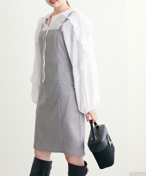 natural couture(ナチュラルクチュール)の「WEB限定アイテム/2022AWアイテム/ミニキャミワンピース(ワンピース・レディース・ブラウン/その他2/その他1/ブラック・FREE)」の1枚目の写真
