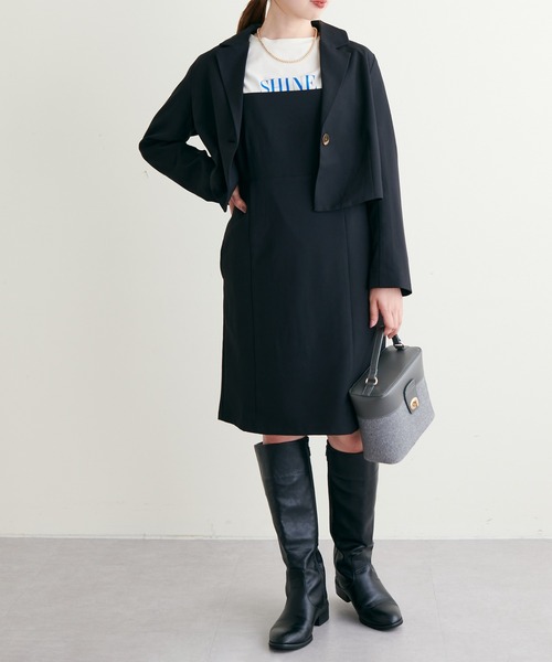 natural couture(ナチュラルクチュール)の「WEB限定アイテム/2022AWアイテム/ミニキャミワンピース(ワンピース・レディース・ブラウン/その他2/その他1/ブラック・FREE)」の2枚目の写真