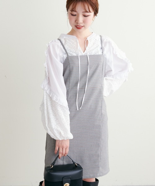 natural couture(ナチュラルクチュール)の「WEB限定アイテム/2022AWアイテム/ミニキャミワンピース(ワンピース・レディース・ブラウン/その他2/その他1/ブラック・FREE)」の20枚目の写真