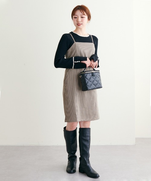 natural couture(ナチュラルクチュール)の「WEB限定アイテム/2022AWアイテム/ミニキャミワンピース(ワンピース・レディース・ブラウン/その他2/その他1/ブラック・FREE)」の17枚目の写真