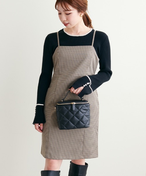 natural couture(ナチュラルクチュール)の「WEB限定アイテム/2022AWアイテム/ミニキャミワンピース(ワンピース・レディース・ブラウン/その他2/その他1/ブラック・FREE)」の16枚目の写真
