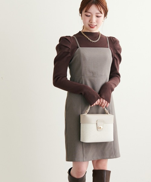 natural couture(ナチュラルクチュール)の「WEB限定アイテム/2022AWアイテム/ミニキャミワンピース(ワンピース・レディース・ブラウン/その他2/その他1/ブラック・FREE)」の6枚目の写真