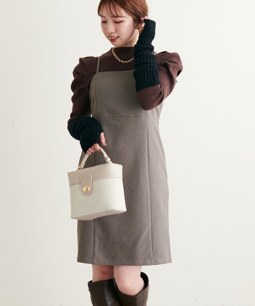 natural couture(ナチュラルクチュール)の「WEB限定アイテム/2022AWアイテム/ミニキャミワンピース(ワンピース・レディース・ブラウン/その他2/その他1/ブラック・FREE)」の8枚目の写真