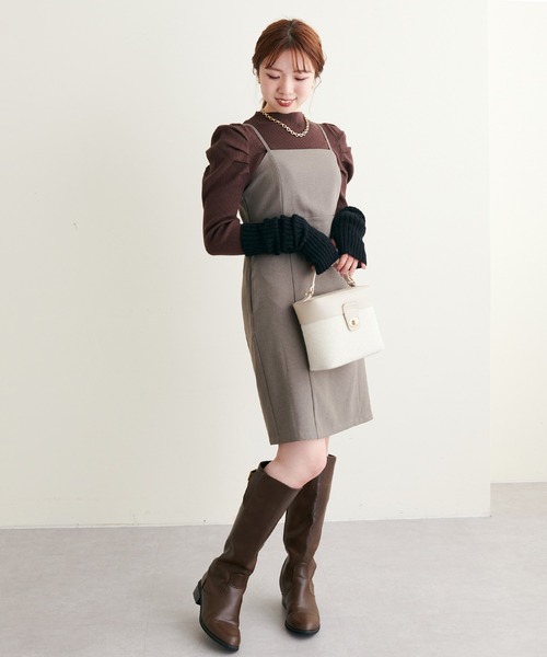 natural couture(ナチュラルクチュール)の「WEB限定アイテム/2022AWアイテム/ミニキャミワンピース(ワンピース・レディース・ブラウン/その他2/その他1/ブラック・FREE)」の7枚目の写真