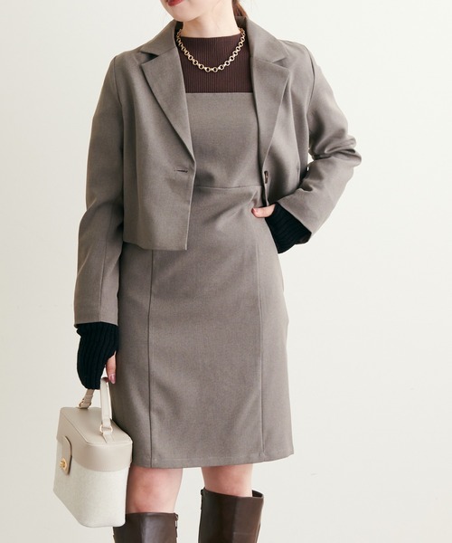 natural couture(ナチュラルクチュール)の「WEB限定アイテム/2022AWアイテム/ミニキャミワンピース(ワンピース・レディース・ブラウン/その他2/その他1/ブラック・FREE)」の9枚目の写真