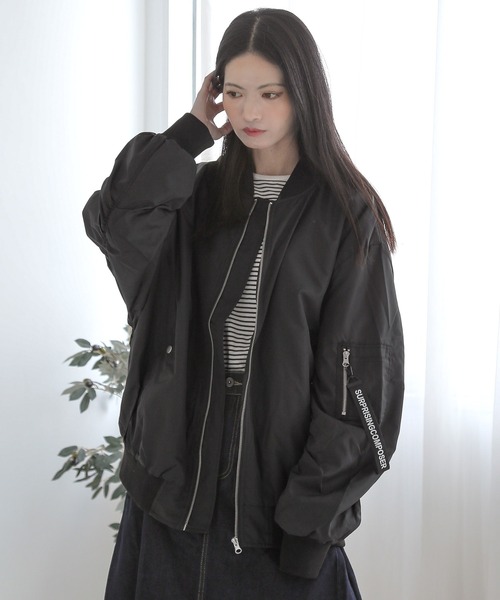 LUXSTYLE(ラグスタイル)の「撥水ドロップショルダーMA-1ジャケット(MA-1・メンズ・ブラック/カーキ/ネイビー・L/XL/M)」の19枚目の写真