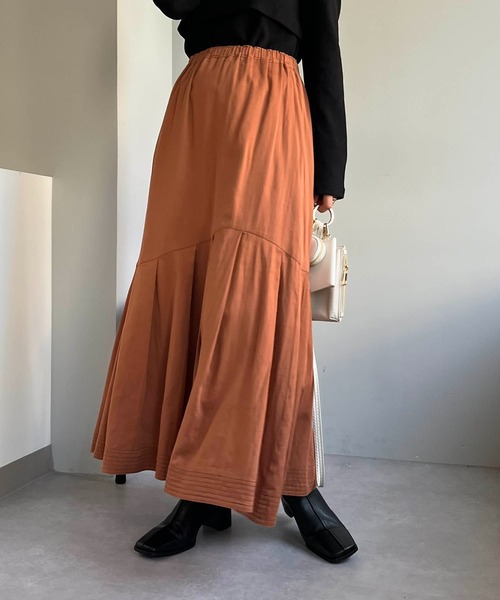 CAPRICIEUX LE'MAGE（カプリシューレマージュ）の「アシメタックスカート（スカート・レディース・ホワイト/チャコールグレー/キャメル・FREE）」の3枚目の写真