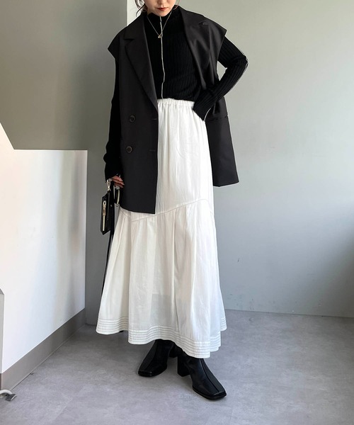 CAPRICIEUX LE'MAGE（カプリシューレマージュ）の「アシメタックスカート（スカート・レディース・ホワイト/チャコールグレー/キャメル・FREE）」の22枚目の写真