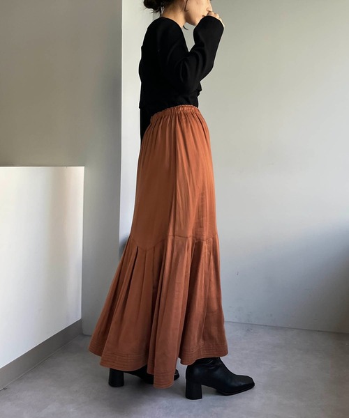 CAPRICIEUX LE'MAGE（カプリシューレマージュ）の「アシメタックスカート（スカート・レディース・ホワイト/チャコールグレー/キャメル・FREE）」の9枚目の写真