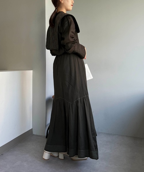 CAPRICIEUX LE'MAGE（カプリシューレマージュ）の「アシメタックスカート（スカート・レディース・ホワイト/チャコールグレー/キャメル・FREE）」の11枚目の写真