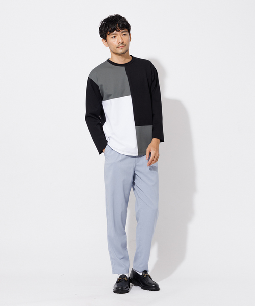 ポンチ パネル 切替 長袖 Tシャツ ポンチ パネル 切替 長袖 Tシャツ（Tシャツ/カットソー