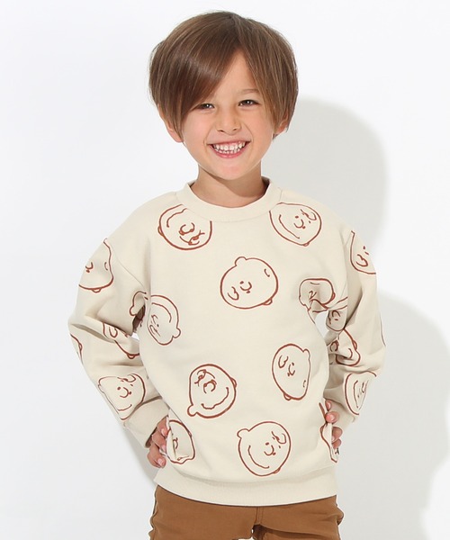 BABYDOLL(ベビードール)の「通販限定 スヌーピートレーナー フロッキー総柄 7190K(スウェット・キッズ・チャコールグレー/ストーン/パープル/ベージュ/ブラック系1/グリーン・90cm/100cm/110cm/120cm/130cm/140cm)」の2枚目の写真