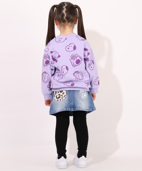 BABYDOLL(ベビードール)の「通販限定 スヌーピートレーナー フロッキー総柄 7190K(スウェット・キッズ・チャコールグレー/ストーン/パープル/ベージュ/ブラック系1/グリーン・90cm/100cm/110cm/120cm/130cm/140cm)」の14枚目の写真