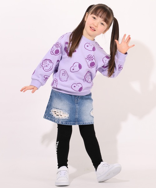 BABYDOLL(ベビードール)の「通販限定 スヌーピートレーナー フロッキー総柄 7190K(スウェット・キッズ・チャコールグレー/ストーン/パープル/ベージュ/ブラック系1/グリーン・90cm/100cm/110cm/120cm/130cm/140cm)」の11枚目の写真