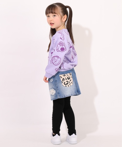 BABYDOLL(ベビードール)の「通販限定 スヌーピートレーナー フロッキー総柄 7190K(スウェット・キッズ・チャコールグレー/ストーン/パープル/ベージュ/ブラック系1/グリーン・90cm/100cm/110cm/120cm/130cm/140cm)」の13枚目の写真