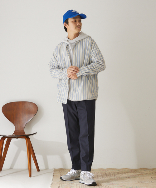 417 EDIFICE(フォーワンセブンエディフィス)の「【ESSENTIAL / エッセンシャル】 ストライプバンドシャツ(シャツ/ブラウス・メンズ・その他1/その他3/その他10・SMALL/MEDIUM/LARGE)」の12枚目の写真