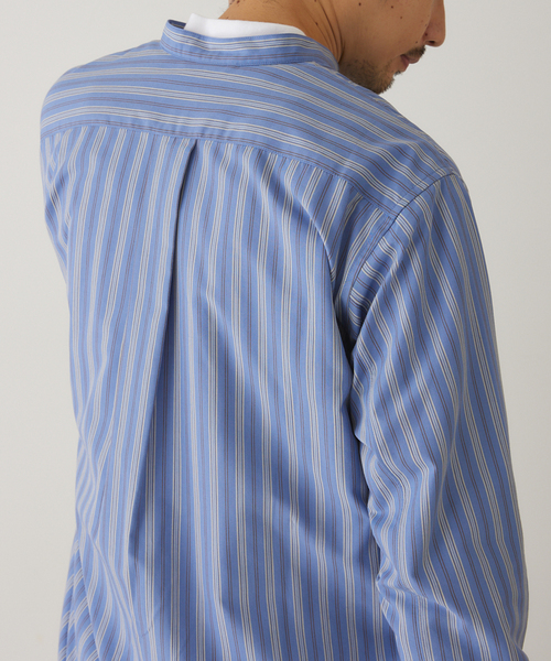 417 EDIFICE(フォーワンセブンエディフィス)の「【ESSENTIAL / エッセンシャル】 ストライプバンドシャツ(シャツ/ブラウス・メンズ・その他1/その他3/その他10・SMALL/MEDIUM/LARGE)」の10枚目の写真