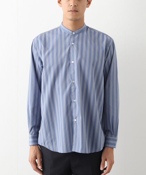 417 EDIFICE(フォーワンセブンエディフィス)の「【ESSENTIAL / エッセンシャル】 ストライプバンドシャツ(シャツ/ブラウス・メンズ・その他1/その他3/その他10・SMALL/MEDIUM/LARGE)」の13枚目の写真