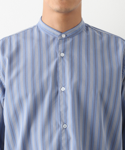 417 EDIFICE(フォーワンセブンエディフィス)の「【ESSENTIAL / エッセンシャル】 ストライプバンドシャツ(シャツ/ブラウス・メンズ・その他1/その他3/その他10・SMALL/MEDIUM/LARGE)」の18枚目の写真