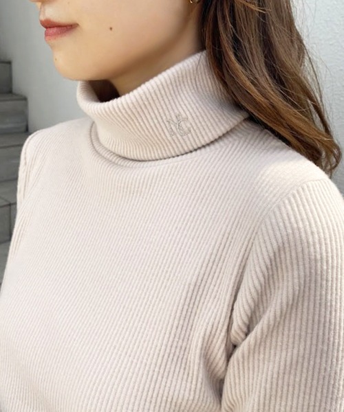 one after another NICE CLAUP（ワンアフターアナザーナイスクラップ）の「NCイニシャルハイネックトップス（Tシャツ/カットソー・レディース・オフホワイト/ブラック/ブラック系その他/ベージュ/ベビーピンク/ホワイト×グレー・FREE）」の19枚目の写真