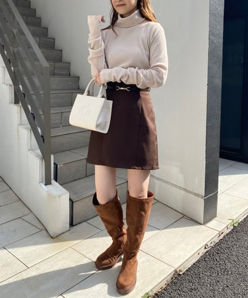 one after another NICE CLAUP（ワンアフターアナザーナイスクラップ）の「NCイニシャルハイネックトップス（Tシャツ/カットソー・レディース・オフホワイト/ブラック/ブラック系その他/ベージュ/ベビーピンク/ホワイト×グレー・FREE）」の16枚目の写真