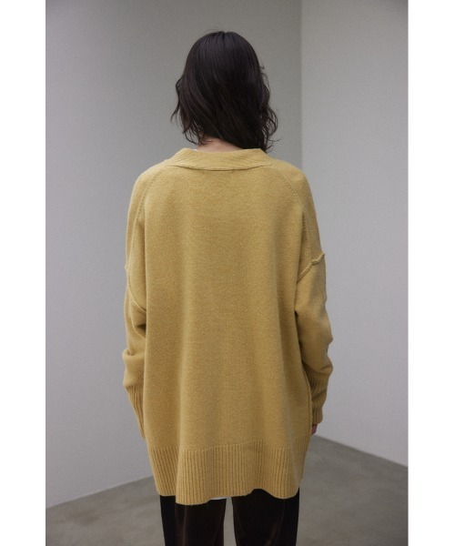 BLACK BY MOUSSY(ブラックバイマウジー)の「loose outlinking cardigan(ルーズアウトリンキングカーディガン)(カーディガン/ボレロ・レディース・ベージュ/イエロー/杢グレー・FREE)」の14枚目の写真