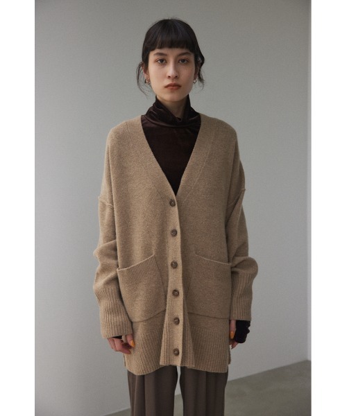 BLACK BY MOUSSY(ブラックバイマウジー)の「loose outlinking cardigan(ルーズアウトリンキングカーディガン)(カーディガン/ボレロ・レディース・ベージュ/イエロー/杢グレー・FREE)」の11枚目の写真