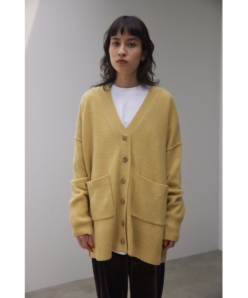 BLACK BY MOUSSY(ブラックバイマウジー)の「loose outlinking cardigan(ルーズアウトリンキングカーディガン)(カーディガン/ボレロ・レディース・ベージュ/イエロー/杢グレー・FREE)」の8枚目の写真