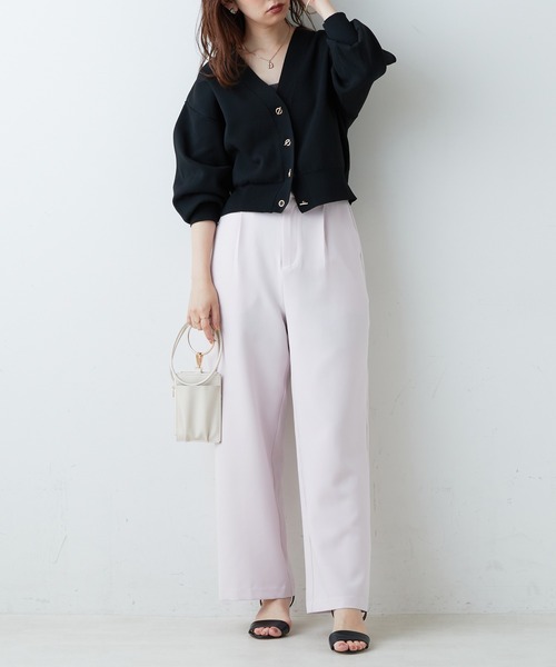 natural couture(ナチュラルクチュール)の「WEB限定カラーあり/プチプラハトメバー釦おしゃれカーディガン(カーディガン/ボレロ・レディース・ブラック/グレイッシュベージュ/ブラウン/ピンク/グリーン/アイボリー/ネイビー・FREE)」の21枚目の写真