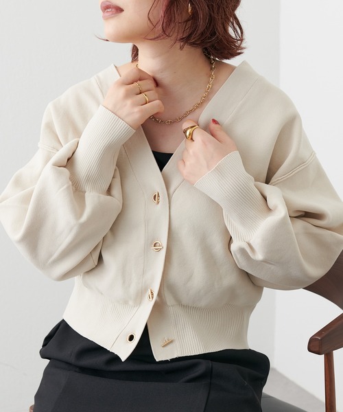 natural couture(ナチュラルクチュール)の「WEB限定カラーあり/プチプラハトメバー釦おしゃれカーディガン(カーディガン/ボレロ・レディース・ブラック/グレイッシュベージュ/ブラウン/ピンク/グリーン/アイボリー/ネイビー・FREE)」の17枚目の写真