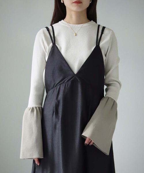 cheriella（シェリエラ）の「【cheriella】WEB限定マルチWAYダブルストラップシワサテンキャミワンピース（ワンピース・レディース・ブラウン/スモークピンク/ブラック・M）」の13枚目の写真