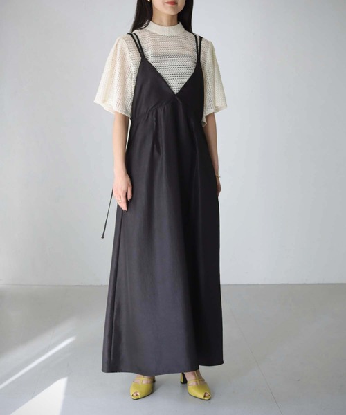 cheriella（シェリエラ）の「【cheriella】WEB限定マルチWAYダブルストラップシワサテンキャミワンピース（ワンピース・レディース・ブラウン/スモークピンク/ブラック・M）」の14枚目の写真