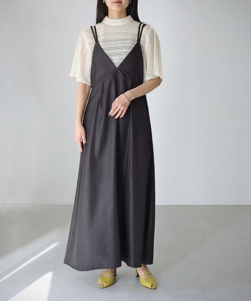 cheriella（シェリエラ）の「【cheriella】WEB限定マルチWAYダブルストラップシワサテンキャミワンピース（ワンピース・レディース・ブラウン/スモークピンク/ブラック・M）」の16枚目の写真