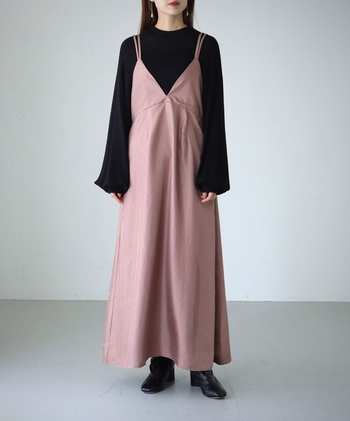 cheriella（シェリエラ）の「【cheriella】WEB限定マルチWAYダブルストラップシワサテンキャミワンピース（ワンピース・レディース・ブラウン/スモークピンク/ブラック・M）」の5枚目の写真