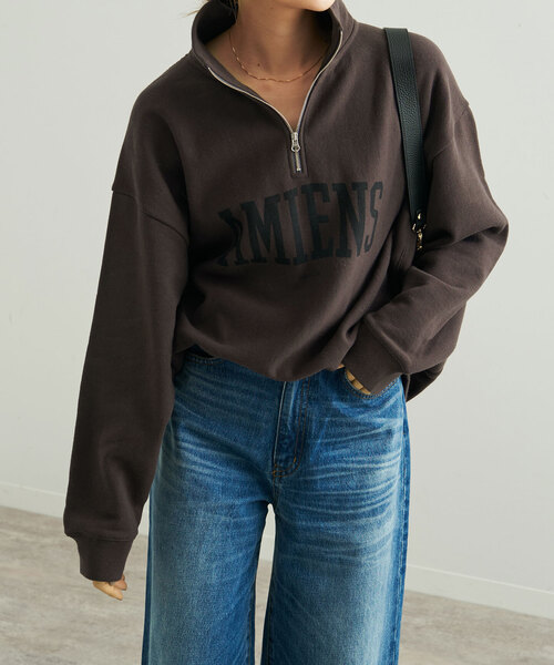 ♦︎ INSCRIRE アンスクリア IENA ロゴ スウェット ハーフジップ INSCRIRE スウェット ♦︎ INSCRIRE アンスクリア IENA ロゴ