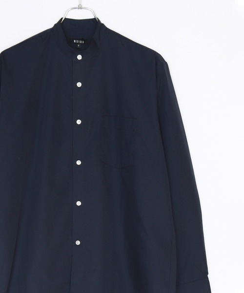 WESTSEA(ウエストシー)の「バンドカラーシャツ 無地シャツ ストライプシャツ(シャツ/ブラウス・メンズ・ホワイト/ネイビー/ブルー/グリーン/ブラック/ベージュ/ブルー系その他/ホワイト×ブラック/ブラック×ホワイト/グレー×ホワイト・M/L/XL)」の9枚目の写真