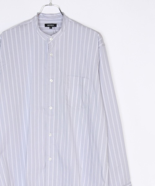 WESTSEA(ウエストシー)の「バンドカラーシャツ 無地シャツ ストライプシャツ(シャツ/ブラウス・メンズ・ホワイト/ネイビー/ブルー/グリーン/ブラック/ベージュ/ブルー系その他/ホワイト×ブラック/ブラック×ホワイト/グレー×ホワイト・M/L/XL)」の6枚目の写真
