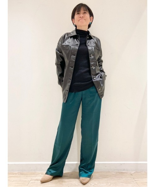 GAP（ギャップ）の「ハイライズ プリーツ ワイドレッグ サテン