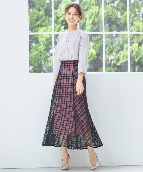 DRESS PLUS（ドレスプラス）の「ブラウス 七分袖 2way トップス プルオーバー（シャツ/ブラウス・レディース・ライトグレー/スミクロ/グリーン/ベージュ/ブルーグレー/ピンク/オフホワイト/ホワイト/ネイビー/ブラック・L/XXL/S/XL/M）」の15枚目の写真