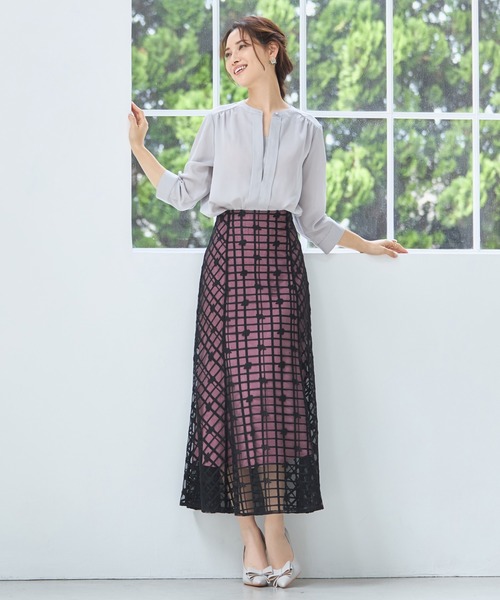 DRESS PLUS（ドレスプラス）の「ブラウス 七分袖 2way トップス プルオーバー（シャツ/ブラウス・レディース・ライトグレー/スミクロ/グリーン/ベージュ/ブルーグレー/ピンク/オフホワイト/ホワイト/ネイビー/ブラック・L/XXL/S/XL/M）」の17枚目の写真