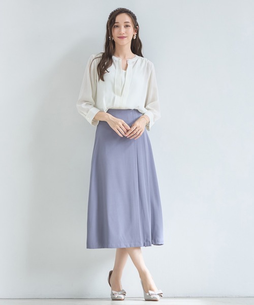 DRESS PLUS（ドレスプラス）の「ブラウス 七分袖 2way トップス プルオーバー（シャツ/ブラウス・レディース・ライトグレー/スミクロ/グリーン/ベージュ/ブルーグレー/ピンク/オフホワイト/ホワイト/ネイビー/ブラック・L/XXL/S/XL/M）」の19枚目の写真
