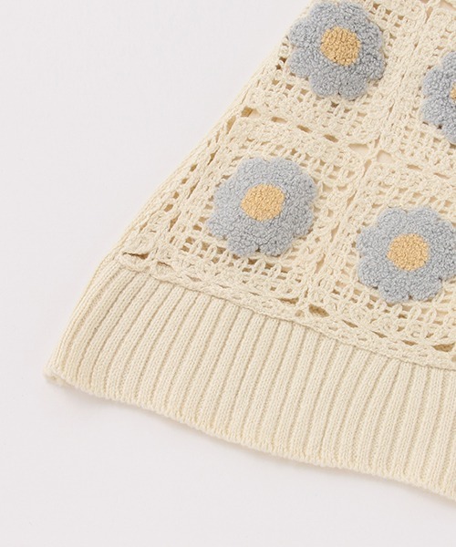 petit main（プティマイン）の「お花ニットTドッキングワンピース（ワンピース・キッズ・アイボリー/ブラック・100cm/130cm/110cm/120cm/80ｃｍ/90cm）」の9枚目の写真