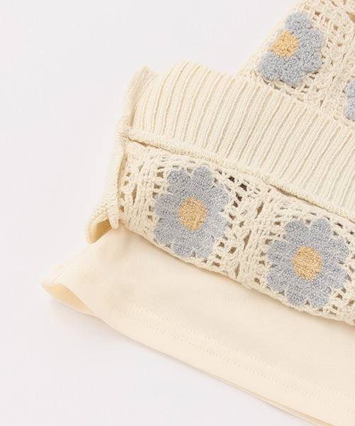 petit main（プティマイン）の「お花ニットTドッキングワンピース（ワンピース・キッズ・アイボリー/ブラック・100cm/130cm/110cm/120cm/80ｃｍ/90cm）」の10枚目の写真