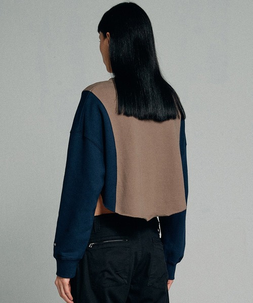 SCULPTOR(スカルプター)の「SCULPTOR Color Block Crop Sweatshirt / スカルプター カラーブロッククロップ スウェットシャツ(スウェット・レディース・ホワイト/ブラウン・FREE)」の5枚目の写真
