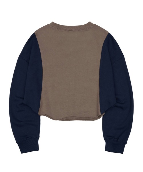 SCULPTOR(スカルプター)の「SCULPTOR Color Block Crop Sweatshirt / スカルプター カラーブロッククロップ スウェットシャツ(スウェット・レディース・ホワイト/ブラウン・FREE)」の7枚目の写真